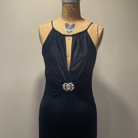 NWOT 90s Retro Glam Backless Jersey Gown - Picture 13 of 13